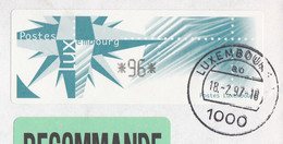 Luxembourg 1997, Registered Postal Used Cover With ATM, With Receipt, Very Clean Cover ++++ - Machines à Affranchir (EMA)