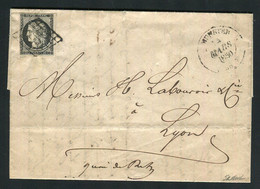 Rare Lettre De Munster Pour Lyon ( Haut Rhin 1850 ) Avec Un N° 3a - 1849-1850 Ceres