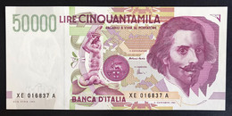 50000 LIRE BERNINI II° TIPO SERIE Sostitutiva XE 1999 Fds  LOTTO 3349 - 50.000 Lire