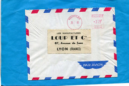 MARCOPHILIE-lettre REC-NLLE CALEDONIE-pour Françe-1960 Oblitération Mécaniqure Rouge 0.19fr - Covers & Documents