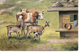 Goat,  Chèvre, Ziege, Capra - Cow, Kuh, Vache, Mucca, Chalet De Montagne / A. Müller-München - Sonstige