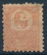 * 1871 Kőnyomat 5kr Sérült, Elvékonyodott Bélyeg Részben Eredeti Gumival (145.000) / Mi 3 Demaged Stamp, Thin Paper, Par - Otros & Sin Clasificación