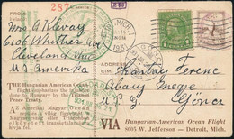 1931 Justice For Hungary óceánrepülés USA Magán Díjjegyes Levelezőlap Göncre / Hungarian - American Ocean Flight, USA Pr - Otros & Sin Clasificación