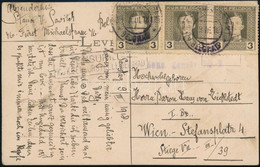 1916 3 X 3h K.u.k. Feldpost Bélyeg Képeslapon Belgrádból Bécsbe - Otros & Sin Clasificación