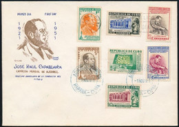 Kuba 1951 Capablanca, Sakk FDC Mi 294-300 - Otros & Sin Clasificación