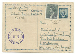 Troppau Opava Ganzsache Mit Zusatzfrankatur Ca. 1947 Nach Feldkirchen US-Zensur - Other & Unclassified