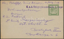 1918 Díjjegyes Tábori Posta Levelezőlap "K.u.k. Telegraphenstation Im Hofzuge" (Simádi 3, 100 P) - Otros & Sin Clasificación