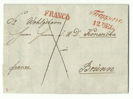 Troppau Opava Faltbrief Mit Komplettem Inhalt 1848 Schreibschrift-Stempel + "FRANCO" Nach Brünn - ...-1850 Préphilatélie