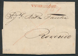 1829 Franco, Piros / Red "V:WIEN:RECOM:" - Roveredo - Otros & Sin Clasificación