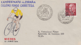 Enveloppe  ESPAGNE  Championnat  Cycliste  D' Espagne  MIERES   1974 - Cycling