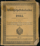 1835 Neuer Wirtschaftskalender Für Das Gemeine Jahr 1835. 50p. Kereskedelmi Kalendárium Rézmetszetű Címlappal, Egy Lap K - Sin Clasificación