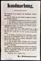 1861 Pozsony Városi Tanács Járványügyi Rendelkezései A Marhapestis Miatt, A Város Védelmében, Preßburg, Alois Scheiber,  - Sin Clasificación