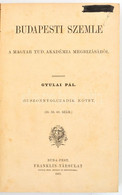 1881 Budapesti Szemle. 28. Köt. (58.,59., 60. Sz.) Szerk.: Gyulai Pál. Bp., 1881., Franklin, 4+480 P. Korabeli Kopott Fé - Sin Clasificación