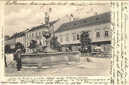 * T2/T3 1906 Lajtabruck, Bruck An Der Leitha; Kaiser Josef-Platz, Rathaus, Spar-Kasse / Ferenc József Tér, Városháza, Le - Sin Clasificación