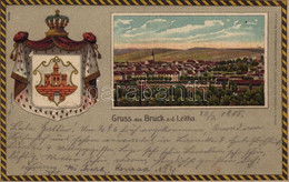 T2 1905 Lajtabruck, Bruck An Der Leitha; Címer / Coat Of Arms. Art Nouveau, Litho, H. Effenbergers - Sin Clasificación