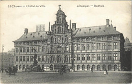 ** T1/T2 Antwerp, Anvers, Antwerpen; L'Hotel De Ville / Town Hall, Horse-drawn Carriage, Staute - Sin Clasificación