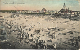 T2/T3 1909 Swinoujscie, Swinemünde; Dünenstrasse / Beach, Cabins, Bathers (EK) - Sin Clasificación