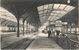 ** T2 Wroclaw, Breslau; Inneres Des Hauptbahnhofs, Bahnsteig 3 / Railway Station. Dr. Trenkler Co. 1907. Brs. 160. - Sin Clasificación