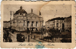 * T2/T3 1923 Lviv, Lwów, Lemberg; Teatr / Theater / Theatre, Tram (fl) - Sin Clasificación