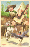 T2/T3 A Cserkész Vidám és Meggondolt. Cserkész Levelezőlapok Kiadóhivatal / Hungarian Scout Boy Art Postcard. S: Márton  - Sin Clasificación