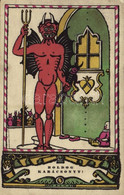 ** T2/T3 Boldog Karácsonyt! Krampusz. Nyomtatta és Kiadja Knerr Izidor, Gyoma / Hungarian Art Postcard With Krampus, Chr - Sin Clasificación