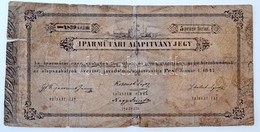 1847. 5Ft "Iparműtári Alapítvány Jegy" "4839" Sorszámmal T:IV Hátlapon Látványosan Ragasztott RR! / Hungary 1847. 5 Fori - Sin Clasificación