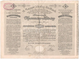 1906. "A Magyar Jelzálog-Hitelbank" "B" Nyereménykötvénye 100K-ról, Magyar és Német Nyelvű, Szárazpecséttel, Bélyegzésse - Sin Clasificación