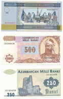 Azerbajdzsán 1992. 250M + 1993. 500M + 2001. 1000M T:I Azerbaijan 1992. 250 Manat + 1993. 500 Manat + 2001. 1000 Manat C - Sin Clasificación