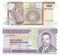 Burundi 2001. 50Fr + 100Fr T:I Burundi 2001. 50 Francs + 100 Francs C:UNC - Sin Clasificación