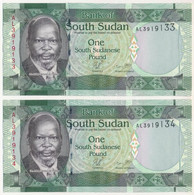 Dél-Szudán 2011. 1Ł (2x) Sorszámkövetők T:I- South Sudan 2011. 1 Pound (2x) Sequential Serials C:AU - Sin Clasificación