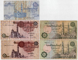 Egyiptom 1980-2008. 25p-1Ł (5x) T:III  Egypt 1980-2008. 25 Piastres - 1 Pound (5x) C:F Krause#54,62,50 - Sin Clasificación