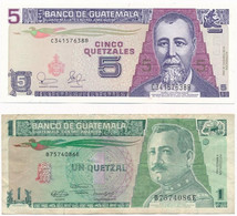 Guatemala 1991. 1Q "március 6." + 2003. 5Q T:III,I Guatemala 1991. 1 Quetzal "6th Of March" + 2003. 5 Quetzal C:F,UNC Kr - Sin Clasificación