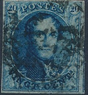 [O SUP] N° 4, 20c Bleu Foncé, Ppaier Pelure. Bien Margé - Cote: 70€ - 1849-1850 Medallions (3/5)