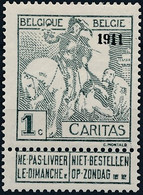 [** SUP] N° 92, 1c+(1c) Gris - Cote: 155€ - 1910-1911 Caritas