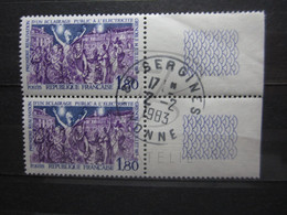 VEND BEAUX TIMBRES DE FRANCE N° 2224 EN PAIRE + BDF , OBLITERATION " SERGINES " !!! - Andere & Zonder Classificatie