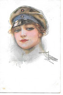 Illustrator - Usabal - Woman With Army Hat, Femme Avec Chapeau De L'armée, Frau Mit Armeehut - Usabal