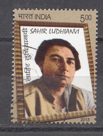 INDIA, 2013, FIRST DAY CANCELLATION,  Sahir Ludhianvi, Lyricist, Indian Cinema, 1 V - Gebruikt