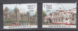 INDIA, 2013, FIRST DAY CANCELLATION, Heritage Buildings, Mumbai GPO & Agra HPO, Set 2 V, - Oblitérés