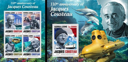 Sierra Leone 2020, Cousteau, Submarine, 4val In BF+BF - Duiken