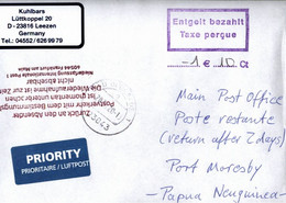 ! 28.8.2020 Germany Cover To Papua Neuguinea Interruption Of Postal Service Corona COVID-19, Antwortschein, Reply Coupon - Papua New Guinea