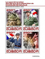 Djibouti 2020, De Gaulle, Churchill, 4val In BF - De Gaulle (Général)