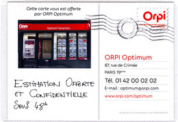 CP 75, Pseudo Timbre, Les Buttes Chaumont, Entrée Principale, 75020, Pub ORPI, Fiacre - Private Stationery