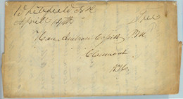 91303 - UNITED STATES USA - Postal History - PREPHILATELIC Cover WHITEFIELD, NH - …-1845 Préphilatélie