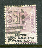 British Bechuanaland 1888 QV - 1d Lilac & Black Used (SG 10) - 1885-1895 Colonia Británica