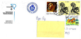 SAN MARINO - 2000 Lettera Con 4 Francobolli + Timbro DIREZIONE GENERALE POSTE E TELECOMUNICAZIONI - 18044 - Covers & Documents