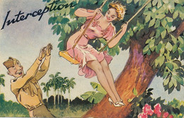 Pretty Pin Up With Military On A Swing . Balançoire . Advert Bacardi Rum Ron Rhum  Cuba - Pin-Ups