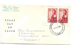 Can029 / KANADA - Queen, Eckrandpaar 18.6.59 Nach Deutschland (Gunzenhausen) - Cartas