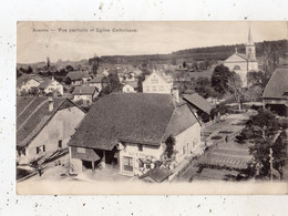 ASSENS VUE PARTIELLE ET EGLISE CATHOLIQUE (CAFE CENTRAL) - Assens