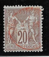 France N°67 - Type I - Oblitéré CàD Rouge - TB - 1876-1878 Sage (Typ I)