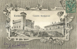9241 " TORINO-CASTELLO MEDIOEVALE" ANNULLO TONDO RIQUADRATO - CART. POST. ORIG. SPED.1905 - Castello Del Valentino
